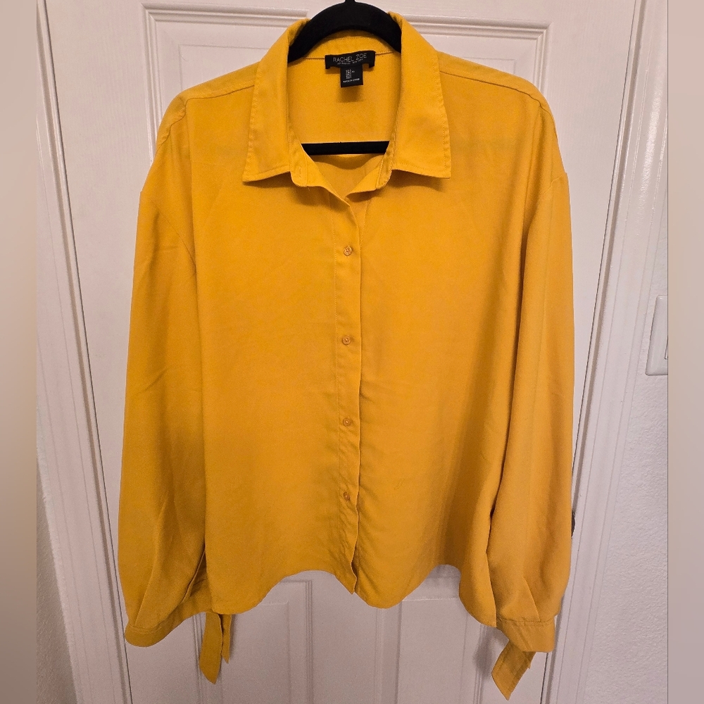 Rachel Zoe Mustard Yellow Shirt Size L Relaxed Fit
